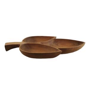 Vintage? Midcentury Wood Leaf Tray Centerpiece Serving Snack Tray Platter